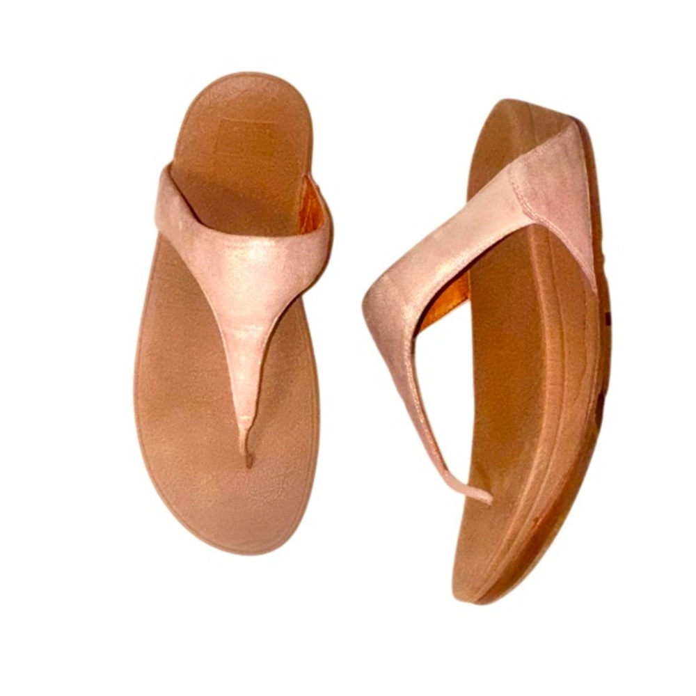 FITFLOP BRAND LULU SPARKLE nude sandals women’s flip flops size 9 - Picture 1 of 14
